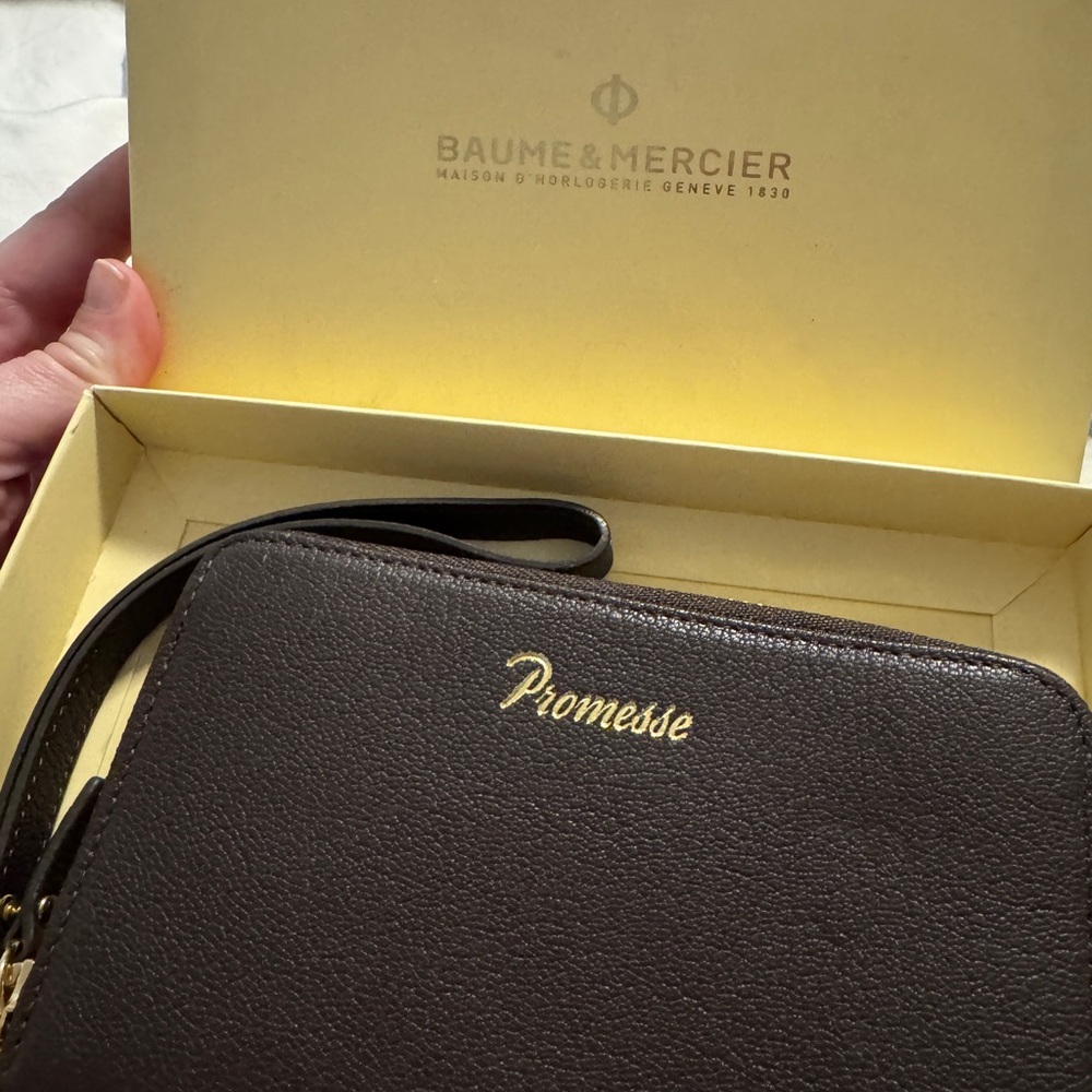 Baume & Mercier Brown Wristlet Clutch
